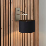 Matt nickel plate & black cotton fabric