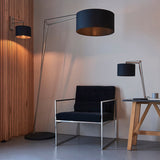 Matt nickel plate & black cotton fabric