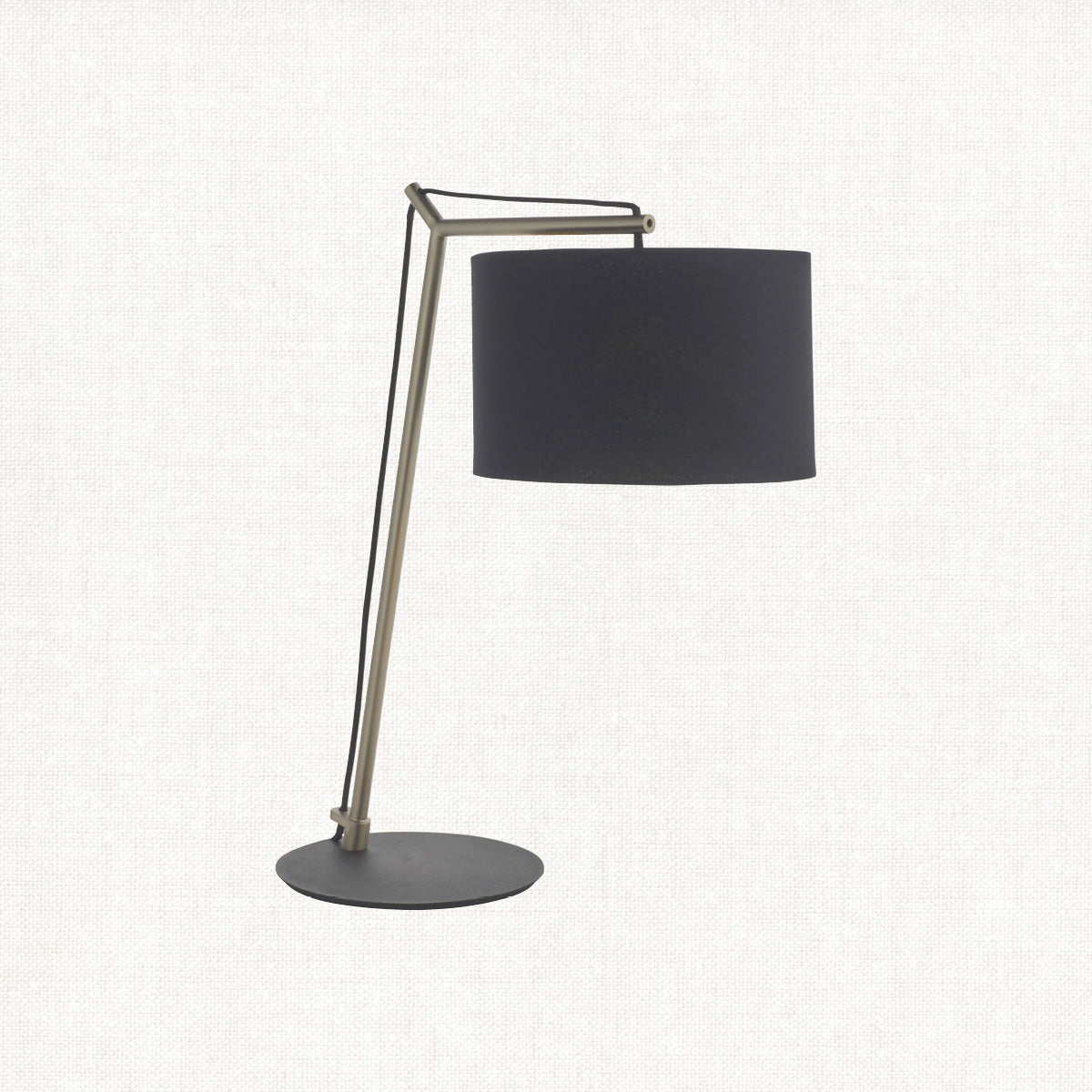 Matt nickel plate & black cotton fabric