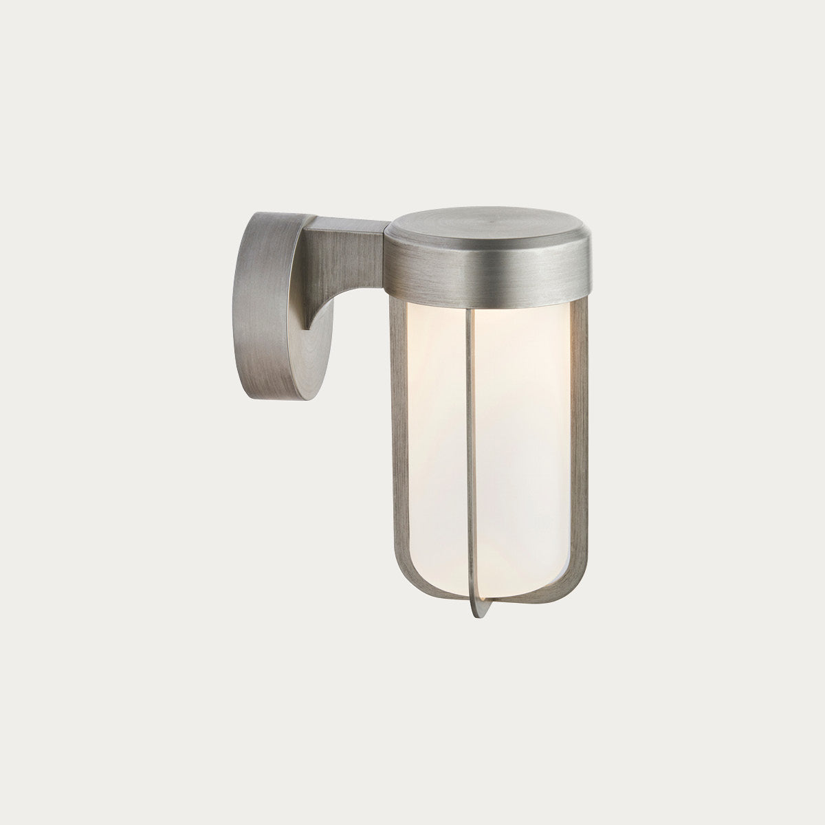 Brushed silver & frosted glass