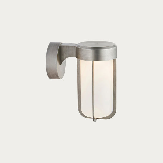 Brushed silver & frosted glass