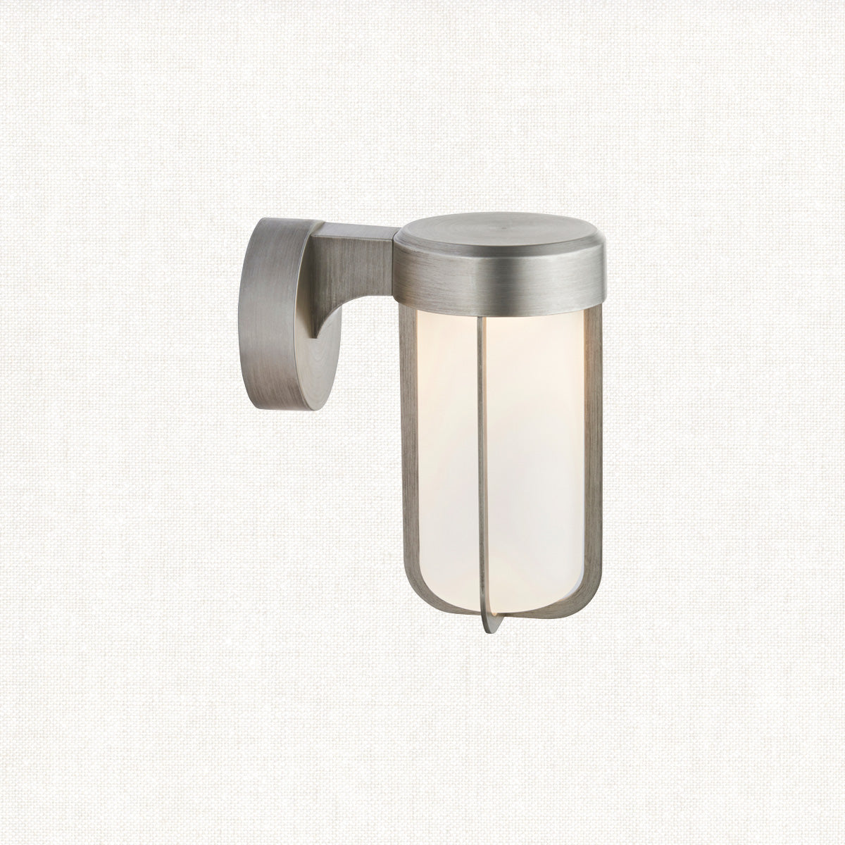 Brushed silver & frosted glass