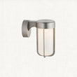Brushed silver & frosted glass