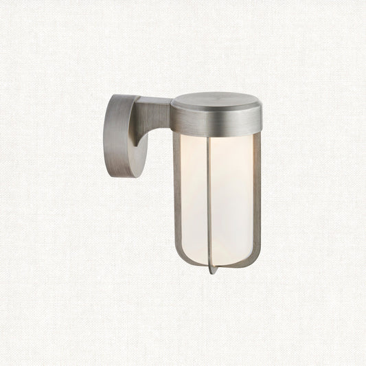 Brushed silver & frosted glass