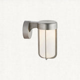 Brushed silver & frosted glass