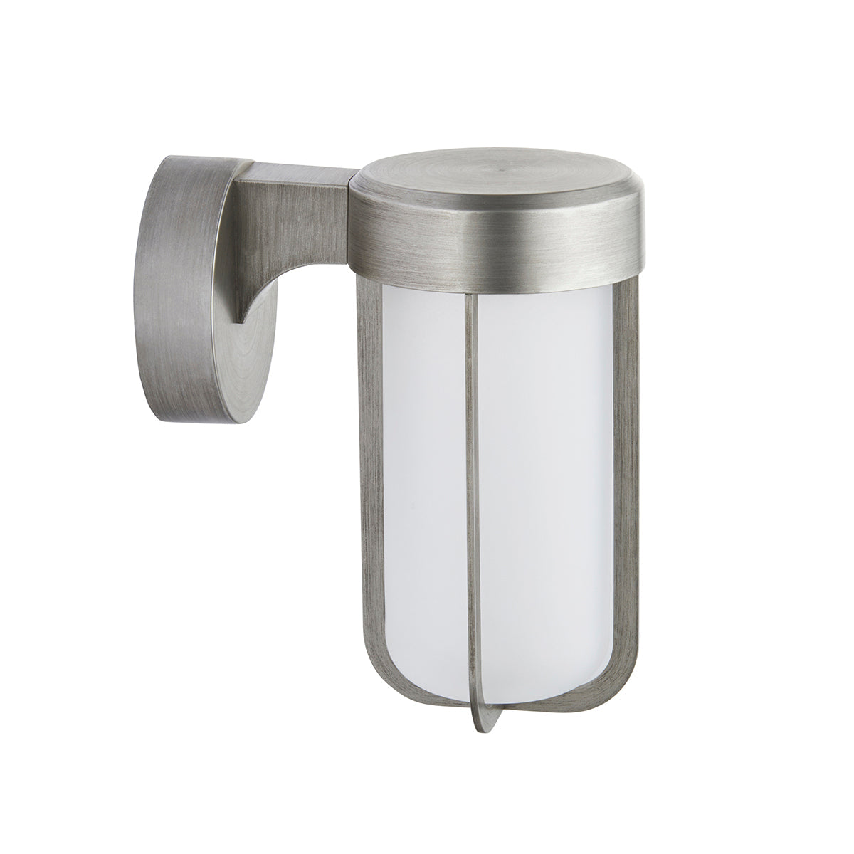Brushed silver & frosted glass