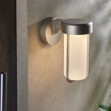 Brushed silver & frosted glass