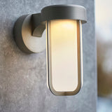 Brushed silver & frosted glass