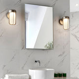 Brushed silver & frosted glass