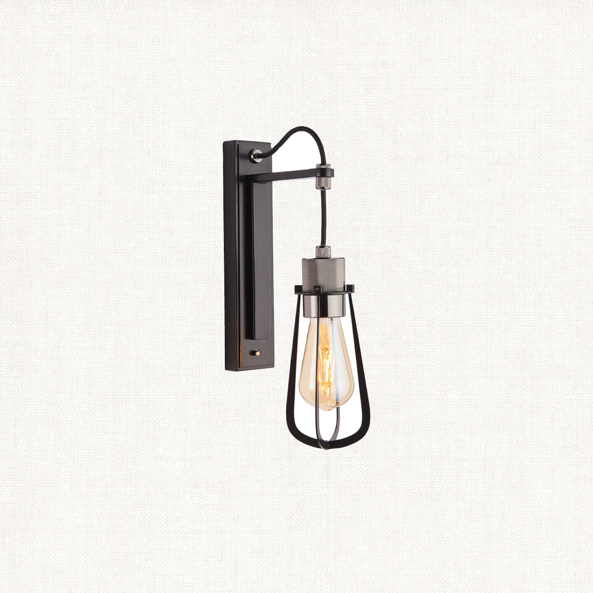 Cave Metal Caged Wall Light in Black