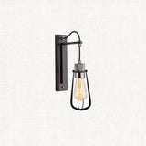 Cave Metal Caged Wall Light in Black