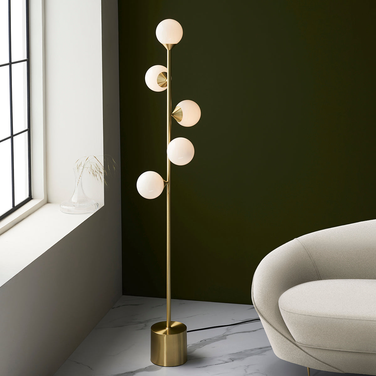 Selene Opal Sphere Floor Lamp