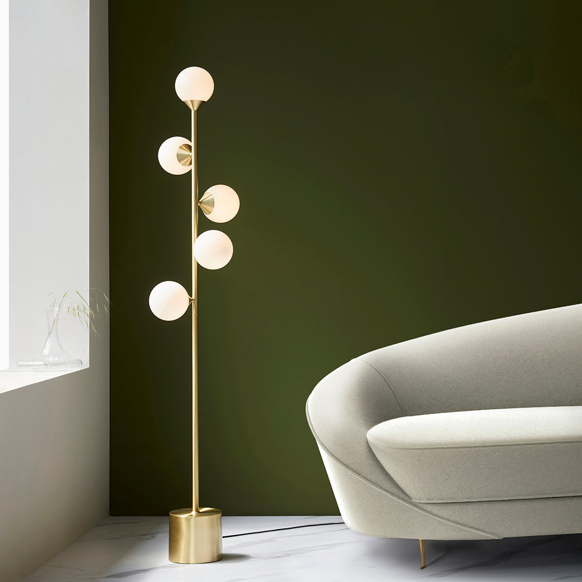 Selene Opal Sphere Floor Lamp