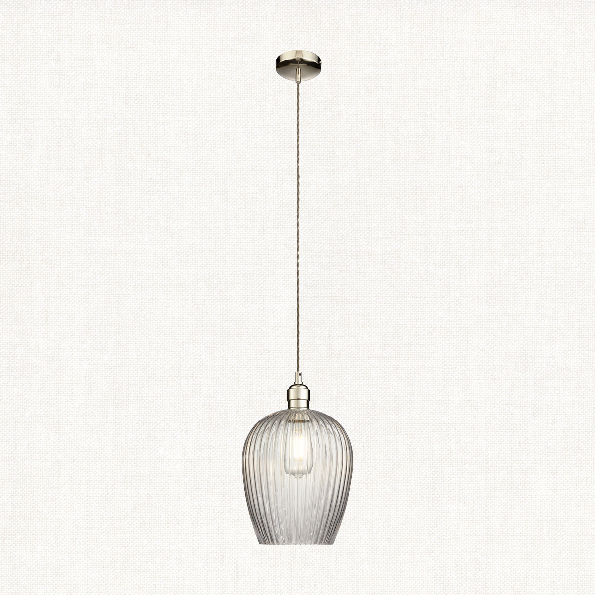 Bright nickel plate & ribbed glass Regular