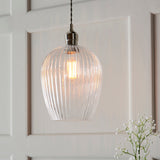 Bright nickel plate & ribbed glass Regular
