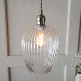 Bright nickel plate & ribbed glass Regular