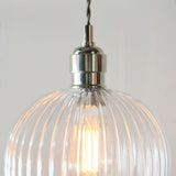 Bright nickel plate & ribbed glass Regular