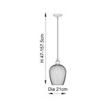 Bright nickel plate & ribbed glass Regular