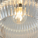 Bright nickel plate & ribbed glass Wide