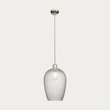 Bright nickel plate & ribbed glass Large