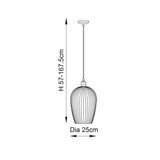 Bright nickel plate & ribbed glass Large