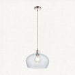 Bright nickel plate & hammered glass Wide