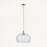 Bright nickel plate & hammered glass Wide