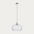 Bright nickel plate & hammered glass Wide