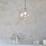 Bright nickel plate & hammered glass Wide