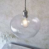 Bright nickel plate & hammered glass Wide