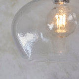 Bright nickel plate & hammered glass Wide