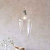 Bright nickel plate & hammered glass Large