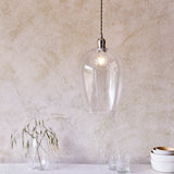 Bright nickel plate & hammered glass Large