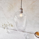 Bright nickel plate & hammered glass Large
