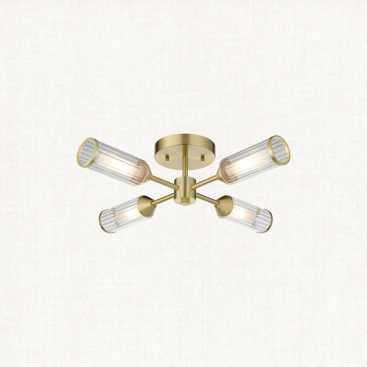 Juliette Semi Flush Glass Light in Brushed Brass