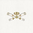 Juliette Semi Flush Glass Light in Brushed Brass