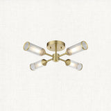 Juliette Semi Flush Glass Light in Brushed Brass