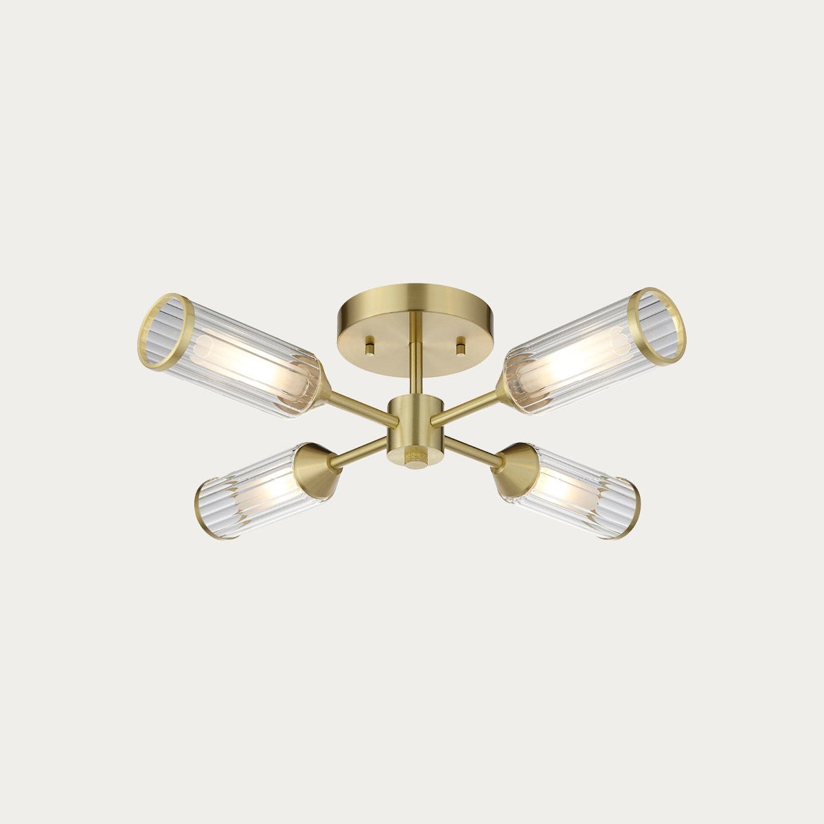 Juliette Semi Flush Glass Light in Brushed Brass