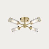 Juliette Semi Flush Glass Light in Brushed Brass