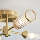 Juliette Semi Flush Glass Light in Brushed Brass
