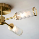 Juliette Semi Flush Glass Light in Brushed Brass