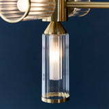 Juliette Extra Large Linear Glass Pendant in Brushed Brass