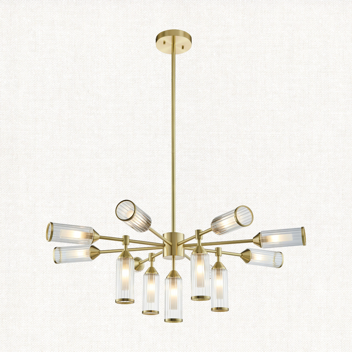 Juliette Extra Large Glass Pendant in Brushed Brass