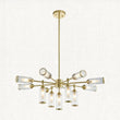 Juliette Extra Large Glass Pendant in Brushed Brass