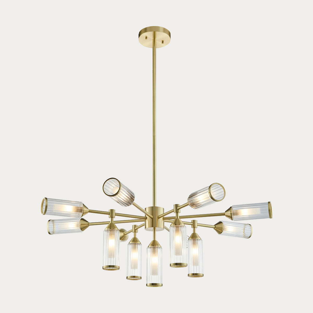 Juliette Extra Large Glass Pendant in Brushed Brass