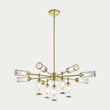 Juliette Extra Large Glass Pendant in Brushed Brass