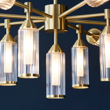 Juliette Extra Large Glass Pendant in Brushed Brass