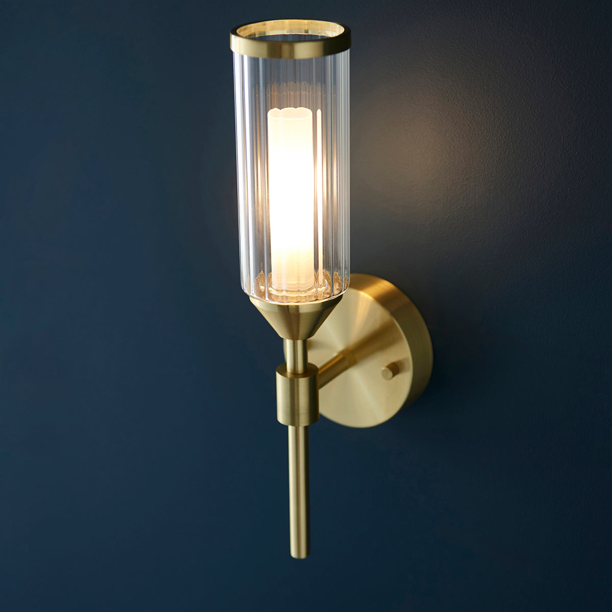 Juliette Glass Wall Light in Brushed Brass