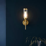 Juliette Glass Wall Light in Brushed Brass