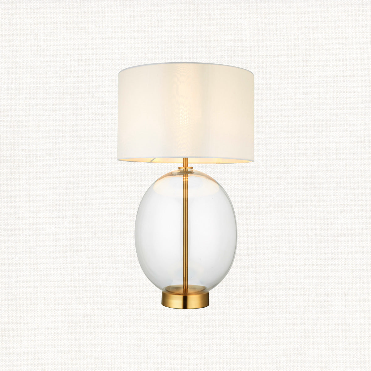 Satin brass plate with vintage white fabric
